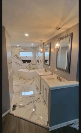 Marble-Look Bathroom Remodel, view 1